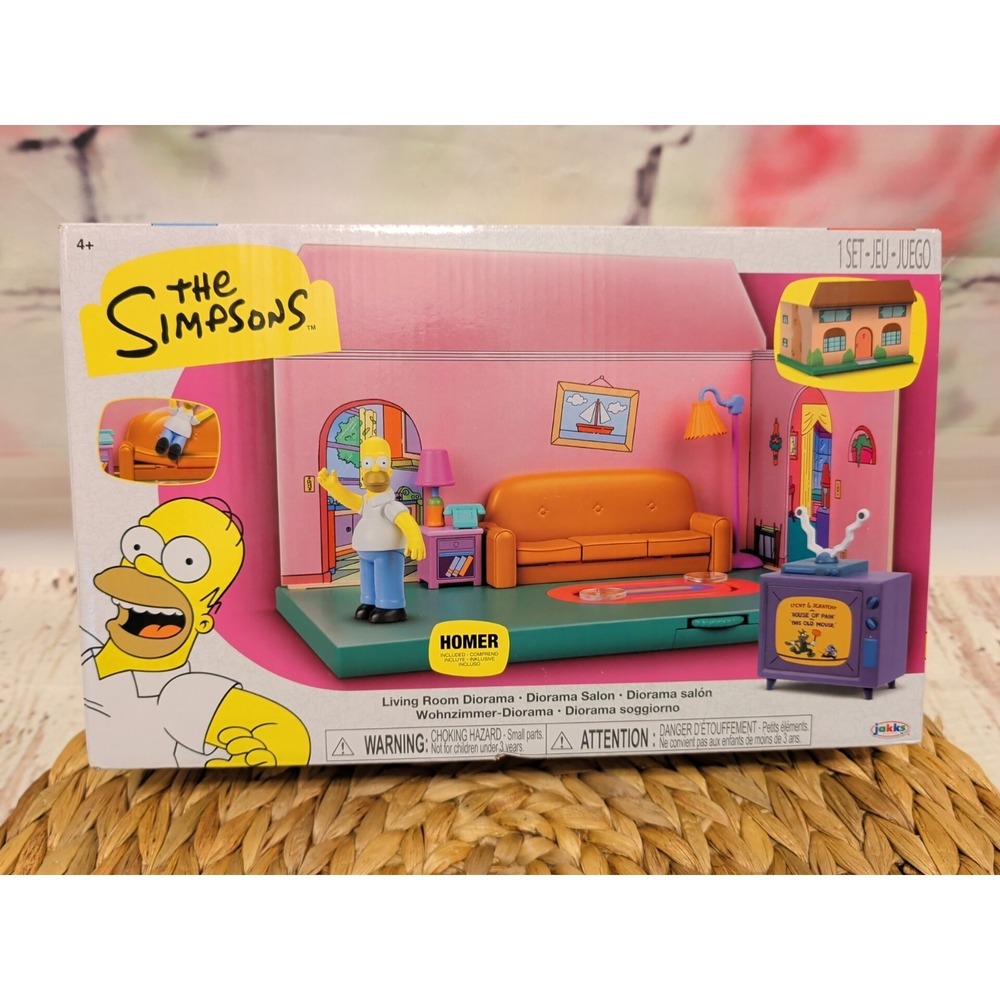 THE SIMPSONS Living Room Diorama House Playset w/ Homer Figure JAKKS Pacific NIB